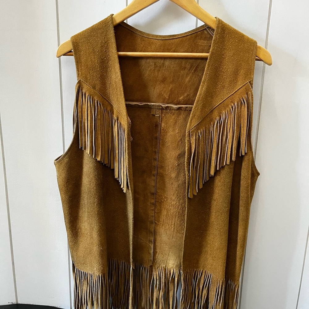 Vintage Fringed Suede Vest